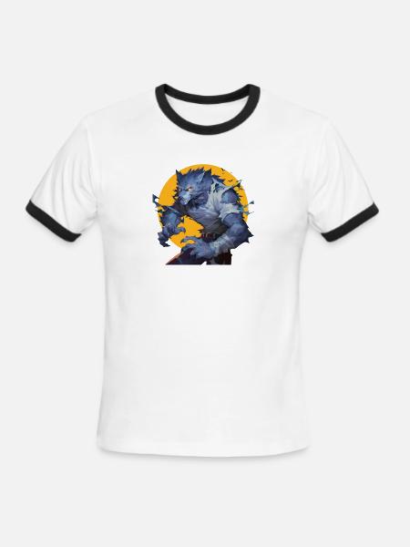 Werewolf Halloween - Men's Ringer T-Shirt - white/black