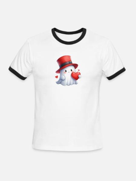 Valentines Day, Valentine Retro - Men's Ringer T-Shirt - white/black