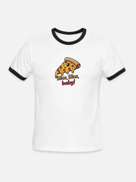 Slice Slice Baby - Men's Ringer T-Shirt - white/black