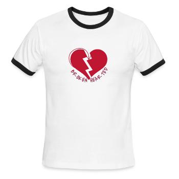 Broken HEARTED - Men's Ringer T-Shirt - white/black - Front - Jackson (183cm)