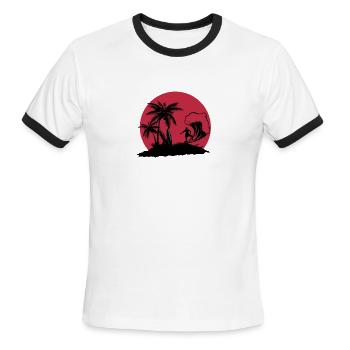 Pngtreesurfing t shirt design 6432277 - Men's Ringer T-Shirt - white/black - Front - Jackson (183cm)