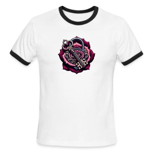 You Hold the Key to My Heart Rose Lock T-Shirt - Men's Ringer T-Shirt