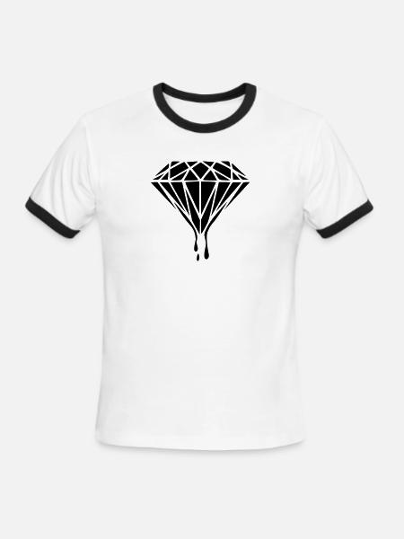 Diamond in Love - Men's Ringer T-Shirt - white/black