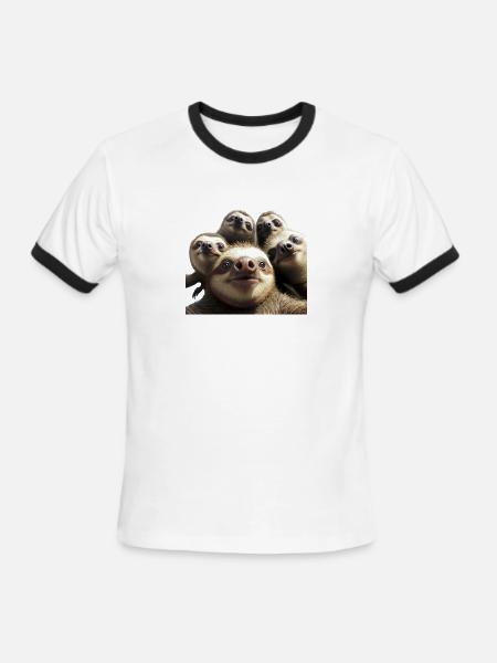 Selfy - Men's Ringer T-Shirt - white/black