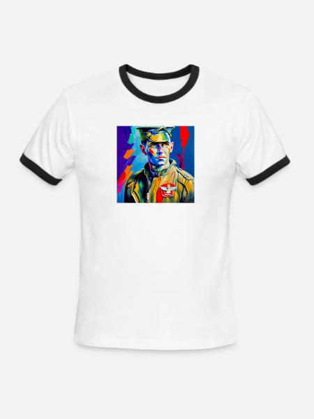 American Bomber Pilot - WW2 - Men's Ringer T-Shirt - white/black