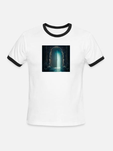 Secret gate - Men's Ringer T-Shirt - white/black