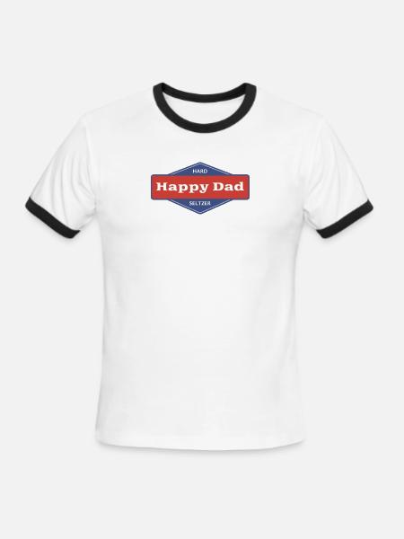 Happy Dad Hard Seltzer Jungen Full Send Hoodie - Men's Ringer T-Shirt - white/black