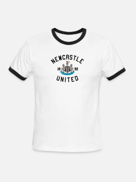 Herren Newcastle United FC Color Crest T-Shirt - Men's Ringer T-Shirt - white/black