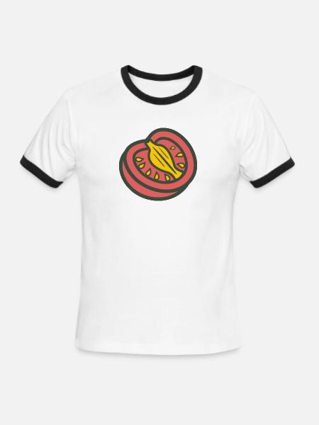 Tomato Sliced - Men's Ringer T-Shirt - white/black