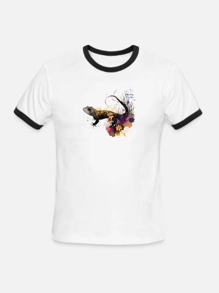 Tiger Salamander - Men's Ringer T-Shirt - white/black