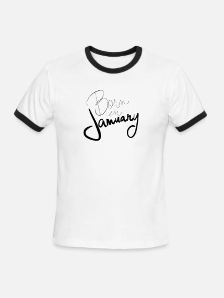 Born in January - Men's Ringer T-Shirt - white/black