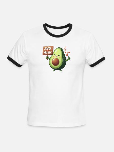 Avo love music - Men's Ringer T-Shirt - white/black