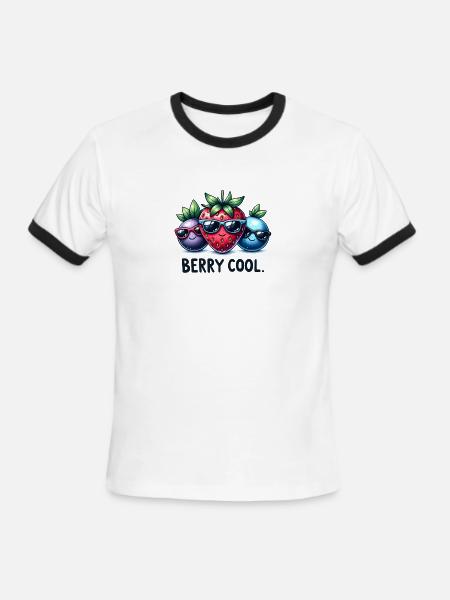 Funny Berry Cool - Men's Ringer T-Shirt - white/black