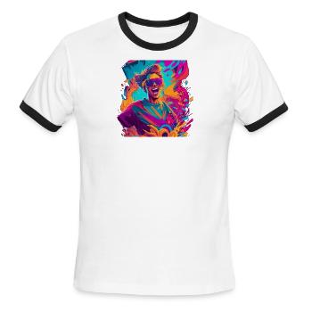 A hell of a joy - Men's Ringer T-Shirt - white/black - Front - Jackson (183cm)