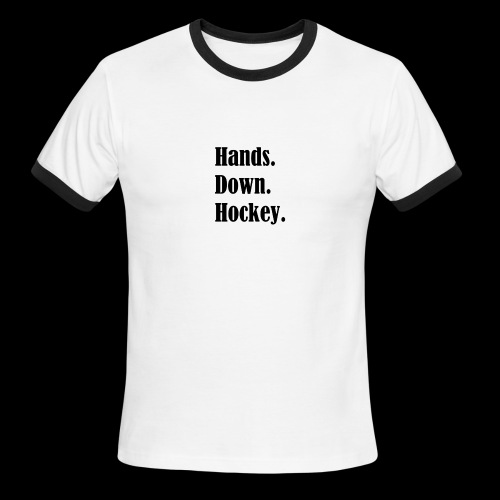 Hands Down Hockey Font - Men's Ringer T-Shirt