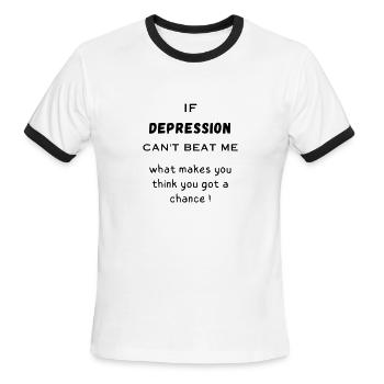 #Depression - Men's Ringer T-Shirt - white/black - Front - Jackson (183cm)
