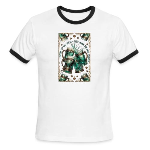 Cheers to Bad Ideas Tankards Graphic Tee - Men's Ringer T-Shirt