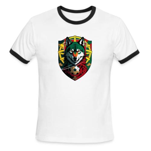 Portugal Iberian Wolf Soccer T Shirt,Football Gift - Men's Ringer T-Shirt
