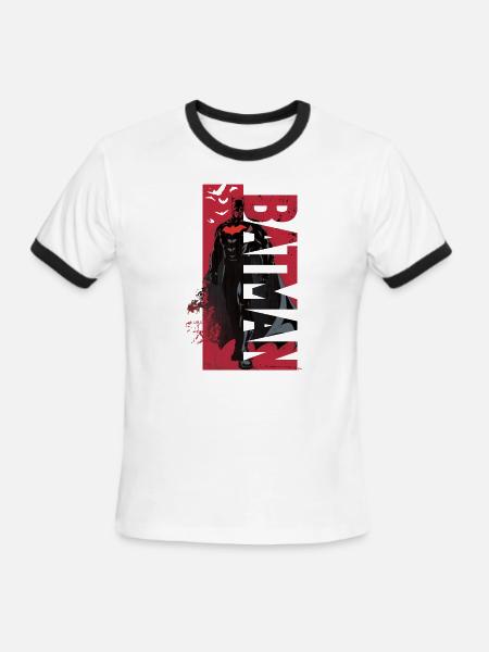 Batman In Cool Red Design - Men's Ringer T-Shirt - white/black