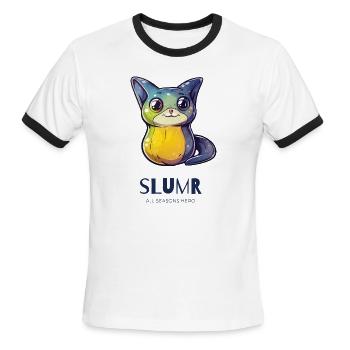 Funny Outfit for Slimy "SLUMR" Pear, Cat, Bat - Men's Ringer T-Shirt - white/black - Front - Jackson (183cm)