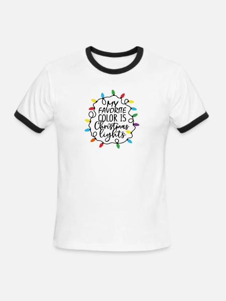 Christmas Lights - Men's Ringer T-Shirt - white/black
