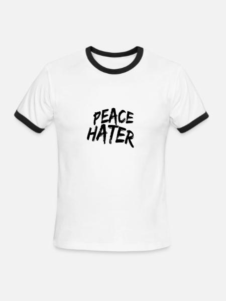 Peace hater - Men's Ringer T-Shirt - white/black