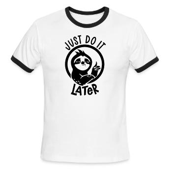 Person lazy - Men's Ringer T-Shirt - white/black - Front - Jackson (183cm)