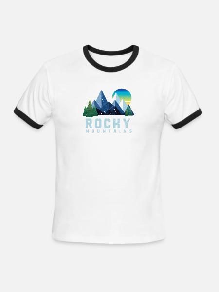 Vintage Rocky Mountains Retro National Park - Men's Ringer T-Shirt - white/black