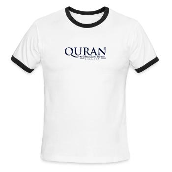 Qur'an - Final Message - Men's Ringer T-Shirt - white/black - Front - Jackson (183cm)
