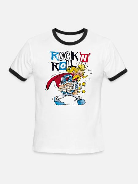 Asterix & Obelix Cacofonix Rock'n'Roll - Men's Ringer T-Shirt - white/black