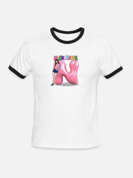 Nick Name N - Men's Ringer T-Shirt - white/black