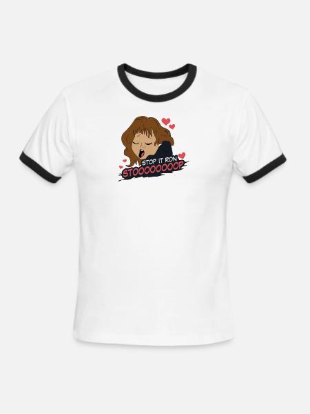 Stop It Ron - Men's Ringer T-Shirt - white/black