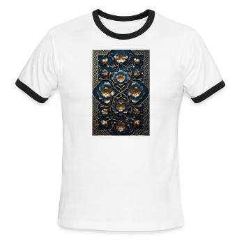 Imperial Florals - Men's Ringer T-Shirt - white/black - Front - Jackson (183cm)