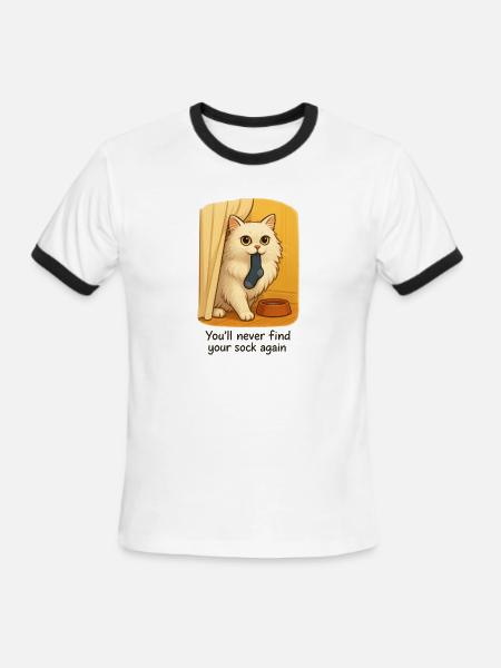 The Sock Thief - Men's Ringer T-Shirt - white/black