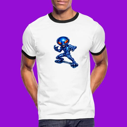 Angry Blue Alien - Men's Ringer T-Shirt