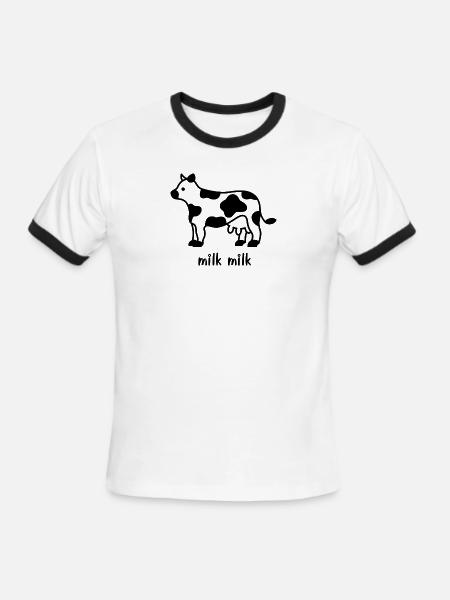 milk milk - Men's Ringer T-Shirt - white/black