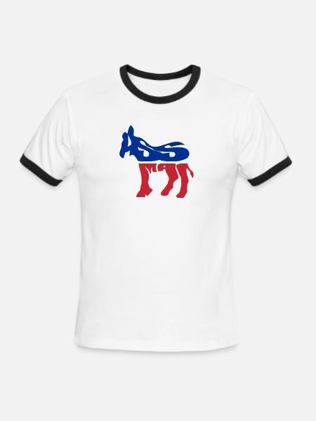Ass Man Democrat - Men's Ringer T-Shirt - white/black