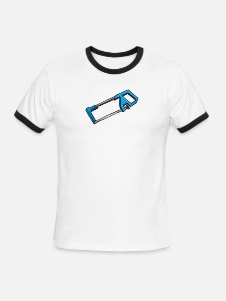 Hacksaw iron saw | Eisensäge - Men's Ringer T-Shirt - white/black