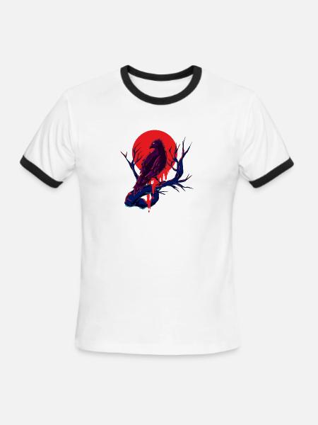 Crow Raven - Men's Ringer T-Shirt - white/black