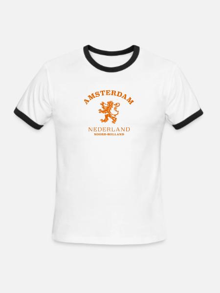 AMSTERDAM Netherlands - Men's Ringer T-Shirt - white/black