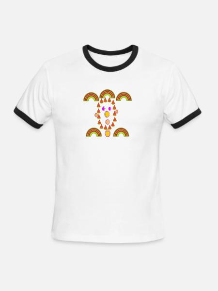watermelon face - Men's Ringer T-Shirt - white/black