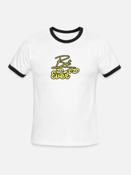 Best Dad Ever Neon Script - Men's Ringer T-Shirt - white/black