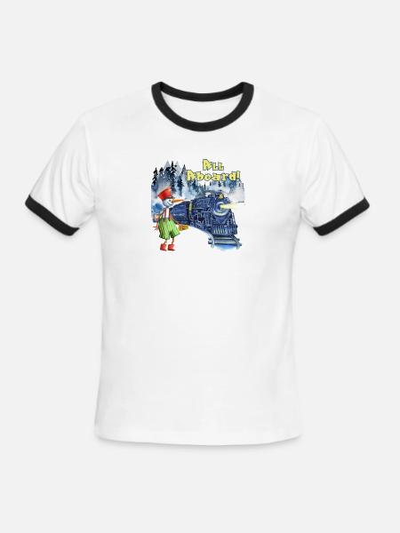Polar Express - Men's Ringer T-Shirt - white/black