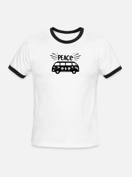 peace - Men's Ringer T-Shirt - white/black