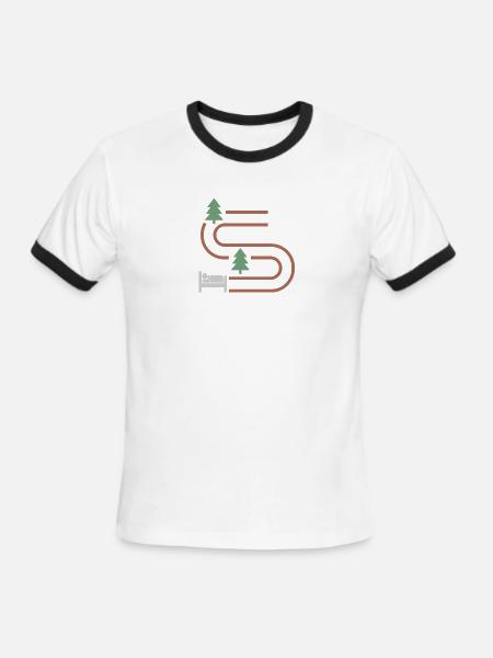 MILES TO GO BEFORE I SLEEP - Men's Ringer T-Shirt - white/black