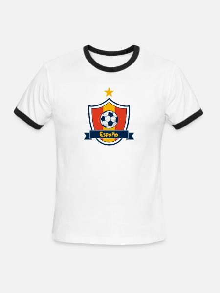 Escudo España - Men's Ringer T-Shirt - white/black