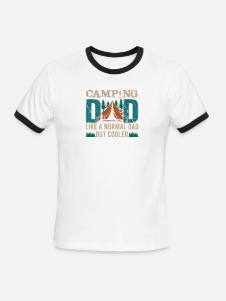 Camping Dad Camper Father Camping Dad - Men's Ringer T-Shirt - white/black