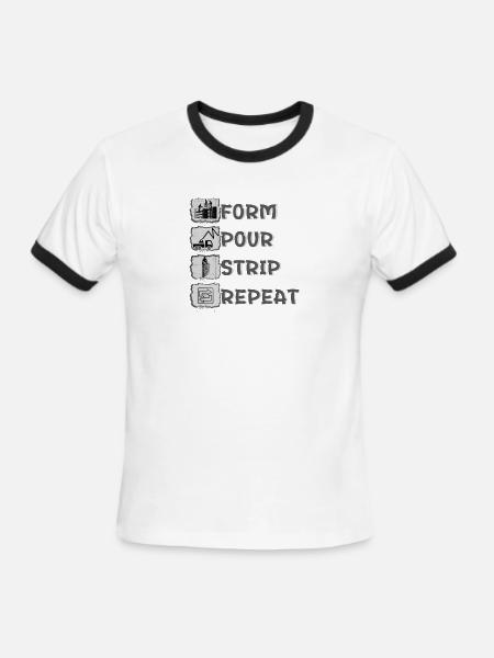 Form Pour Strip Repeat - Men's Ringer T-Shirt - white/black