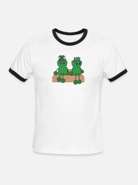 Adorable Succulent Plant Pots - Men's Ringer T-Shirt - white/black