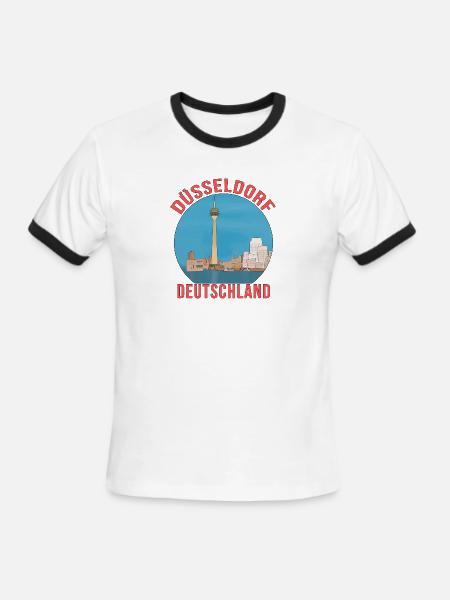 Düsseldorf Germany - Men's Ringer T-Shirt - white/black